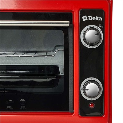 Духовка электрическая 1300 Вт 37 л DELTA D-0122 красная