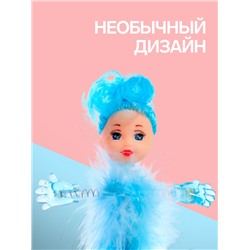 Ручка-прикол Calligrata «Пух-куколка», на подставке, синий стержень, шариковая, МИКС