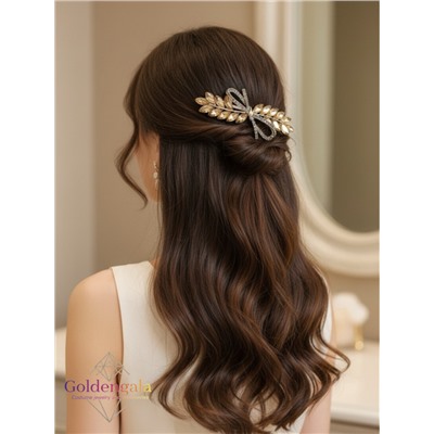 Заколка автомат для волос с кристаллами «Блеск элегантности» ЭЛЗ13/01