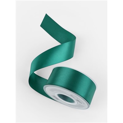 Лента атласная TEIRA, двухсторонняя, 38 мм, 25±1 м, зелёная №0589