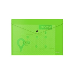 Папка-конверт на кнопке А4, 180 мкм, ErichKrause Glossy Neon, глянцевая, пластиковая, полупрозрачная, микс
