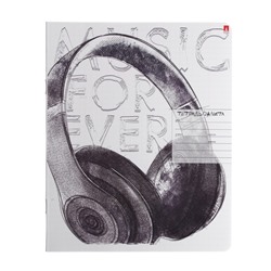 Тетрадь 24 листа в клетку "Music. Black&White", обложка мелованная бумага, ВД-лак, МИКС