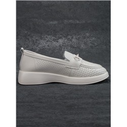 03-YD14-2D MILK WHITE Лоферы женские (натуральная кожа)