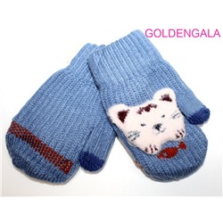 Детские теплые варежки с начесом длина 13 см Арт 1