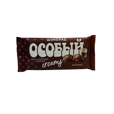 Шоколад Особый Экстра молочный с начинкой Капучино 82г/КФ Крупская