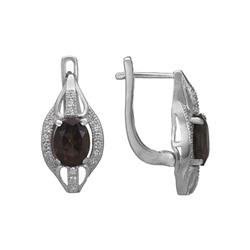 Серьги 'Белла' с раухтопазом и фианитами ТФСК.796РТ