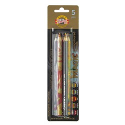 Карандаши 5 цветов 5.6 мм Koh-I-Noor Magic 3406, с многоцветным грифелем, корпус МИКС, L=175 мм