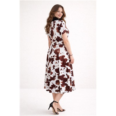 Женское платье 39065 / бело-коричневый
