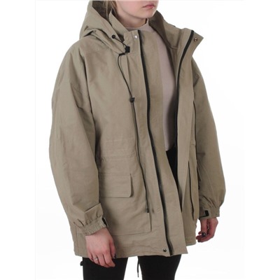 3096 GREY/GREEN Куртка демисезонная женская (100 гр. холлофайбер)