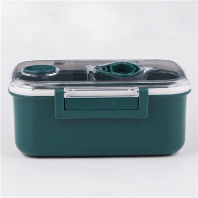 Ланч-бокс в школу, контейнер для еды «Антрима», 1.15 л, с ложкой, 18.5×14.5×7.7 см, пластик, зелёный