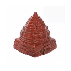 Меру Шри Янтра из Красного Солнечного Камня, Red Sunstone Meru Shree Yantra, произв. Kalyan Puja