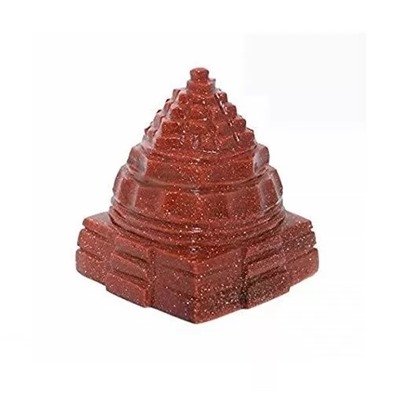 Меру Шри Янтра из Красного Солнечного Камня, Red Sunstone Meru Shree Yantra, произв. Kalyan Puja