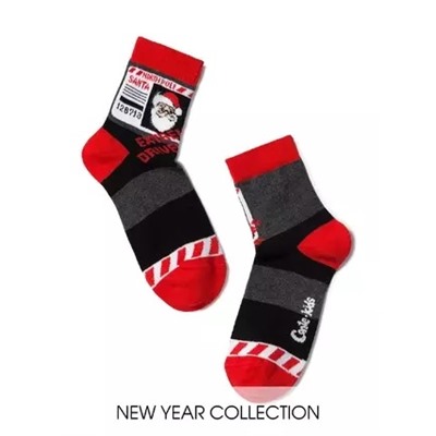 Новогодние носки "Санта-Клаус" с пушистой нитью