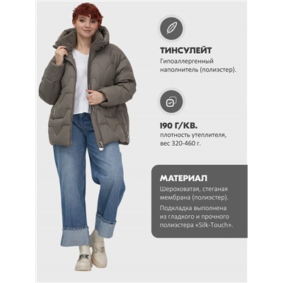 Куртка зимняя женская из овчина стильная и модная коричневого цвета 7309K