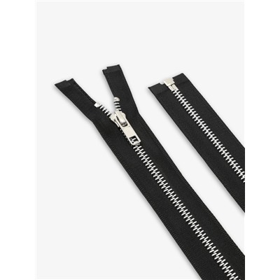 Молния металлическая, №5, разъёмная, замок автомат, 80 см, чёрная