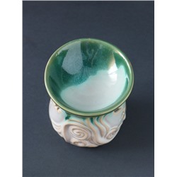 Аромалампа для эфирных масел «Море волнуется», керамика, зелёный, 8.6×8.6×9.8 см