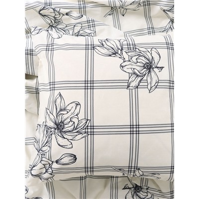 Постельное бельё "Этель" 1.5 сп Ink flowers 143*215 см,150*214 см, 70*70 см-2 шт, бязь 125 г/м2, хл 100%