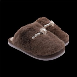 Тапочки меховые 10237 коричневые