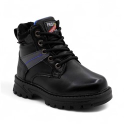 Ботинки на меху 1831-3-2 черно синие