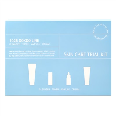 ROUND LAB Набор средств для лица с морской водой: пенка, тонер, сыворотка, крем / 1025 Dokdo Trial Kit, 30 мл, 20 мл x 2, 10 мл