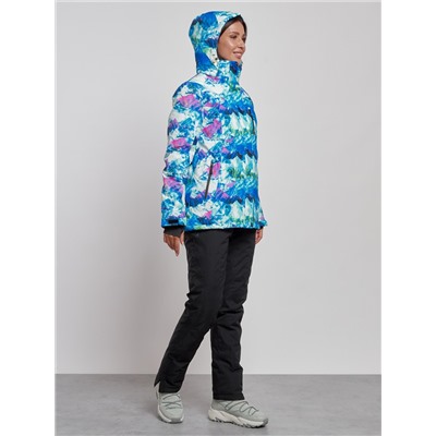 Горнолыжный костюм женский зимний синего цвета 03320S