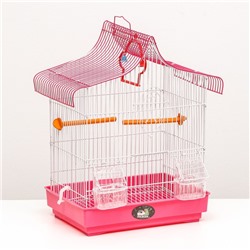 Клетка для птиц укомплектованная Bd-2/1d, 32 х 22 х 45 см, розовая