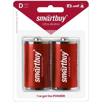 Батарейка SmartBuy D (LR20) алкалиновая, BC2