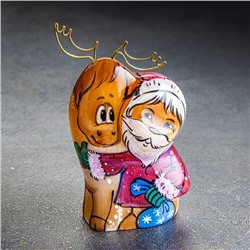 Фигурка «Дед Мороз с оленем», селенит