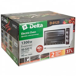 Духовка электрическая 1300 Вт 37 л DELTA D-0123 белая