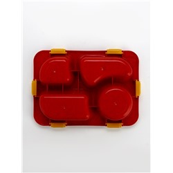 Ланч - бокс с 4 секциями «Единорог», 23×17×5.5 см, розовый