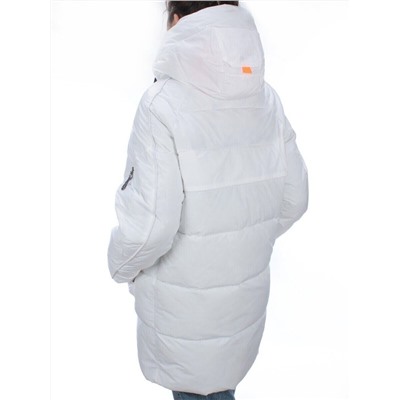 2197 WHITE Пуховик женский зимний AIKESDFRS (холлофайбер)