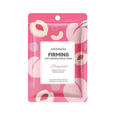 Тканевая маска для лица против морщин с медовым персиком FAYANKOU Anti-Wrinkle Honey Peach Fruit Facial Mask, 25 гр