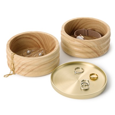 Шкатулка для украшений Tesora, натуральное дерево/латунь
