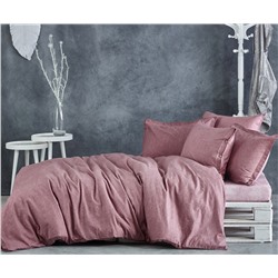 2 сп. Евро Комплект Постельного Белья Cotton Saten Larren Pudra Çift - EcoCotton