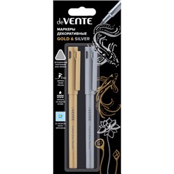 Набор декоративных маркеров "deVENTE. Gold & Silver" пулевидный 2мм серебряный и золотистый 5043100/
