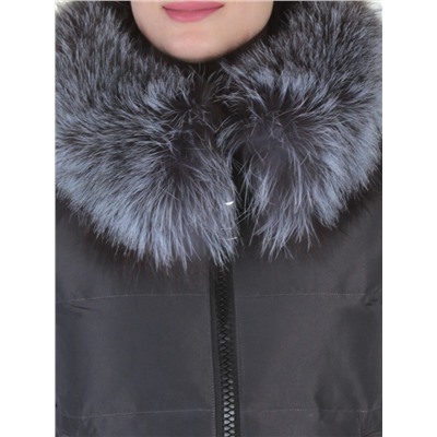 8186 DK. GRAY Пальто женское с натуральным мехом Jarius