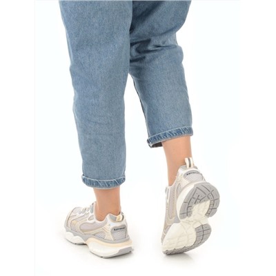05-P247-3 GRAY/GOLD Кроссовки женские (искусственные материалы, сетка)
