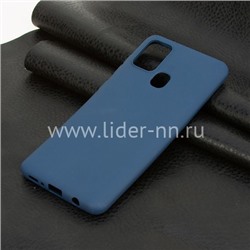 Задняя панель для Samsung Galaxy  A21S Силикон матовый (синяя)