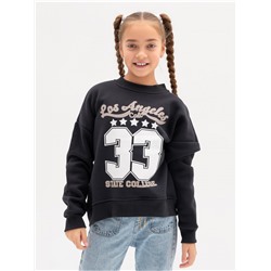 Свитшот "33" детский девочка графит