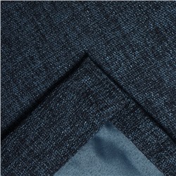 Штора портьерная Этель Natural 130*300 см, цв.синий, рогожка/блэкаут, пл. 275 г/м2