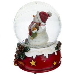 Фигурка декоративная в стекл. шаре "Снеговик" с музыкой, D 10 см, L10 W10 H14,5 см