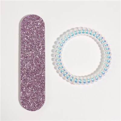 Набор «Бабочки», 3 предмета: локон на заколке, пилка, резинка