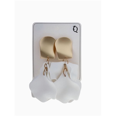 Серьги ассорти «Ветер» неровность, цвет бело-золотой