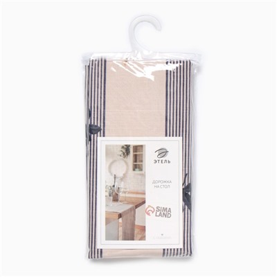 Дорожка на стол Этель Leaves, 40×149см, 100% хлопок, репс 220 г/м², бежевая