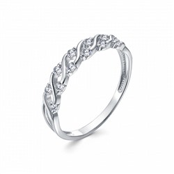 Кольцо с фианитом родированное серебро 925*