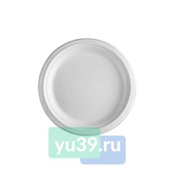 Тарелка круглая БИО d=180мм, растительное волокно, цвет белый, 1/50