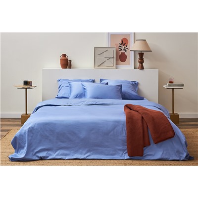 Простыня на резинке из премиального сатина сиреневого цвета из коллекции Essential, 200х200х30 см