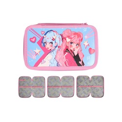 Пенал 3 секции, 125×205×55 мм, Calligrata 30П26/3 «Аниме подружки», ламинированный картон