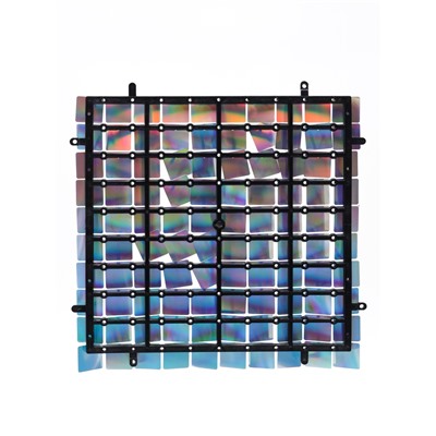 Панель с пайетками для фотозоны 30×30 см, серебристая с эффектом голографии