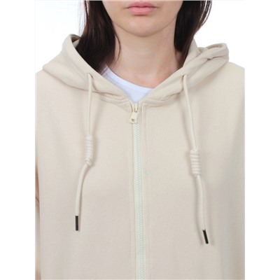 3267 BEIGE Толстовка на молнии женская (95% хлопок, 5% спандекс)